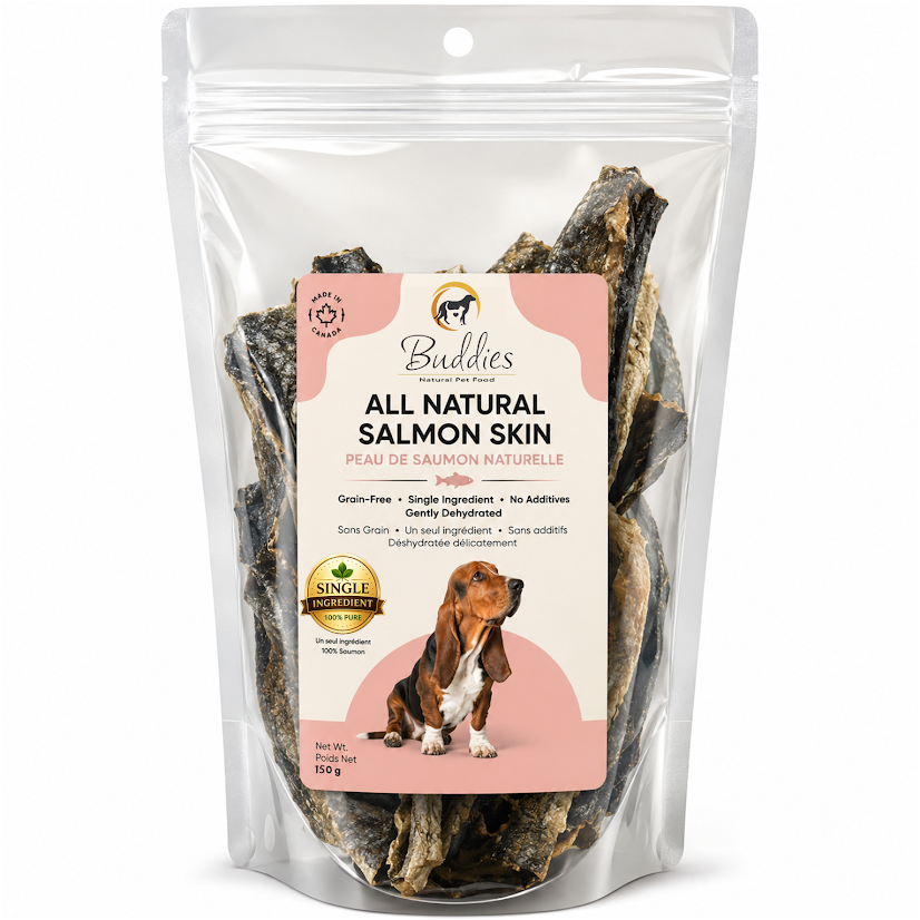 Buddies Gently Dehydrated All Natural Salmon Skin, 150g
