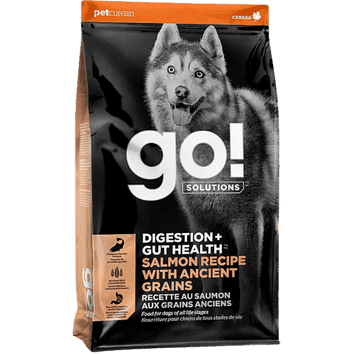 Go! Solutions Digestion and Gut Health Salmon with Ancient Grains Dry Dog Food bag