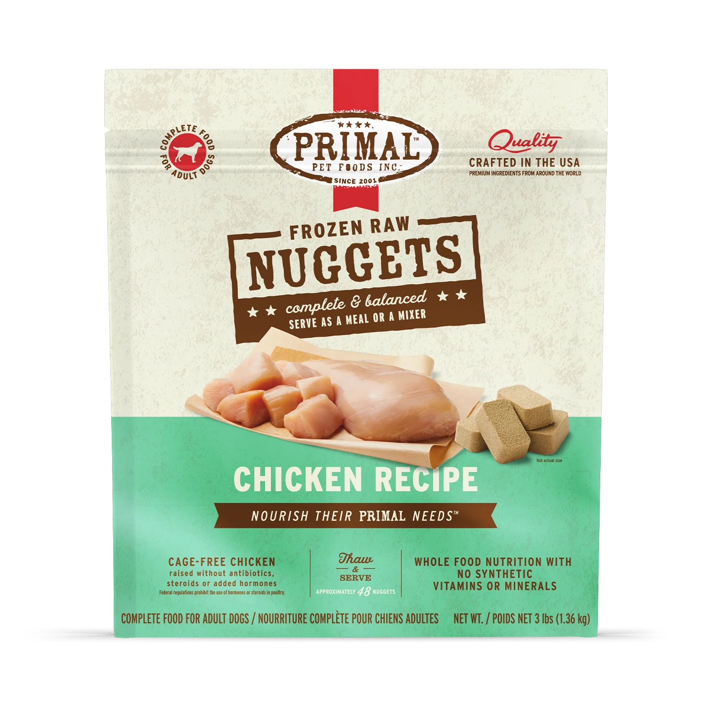 Primal Chicken Nuggets for Dogs 3lb