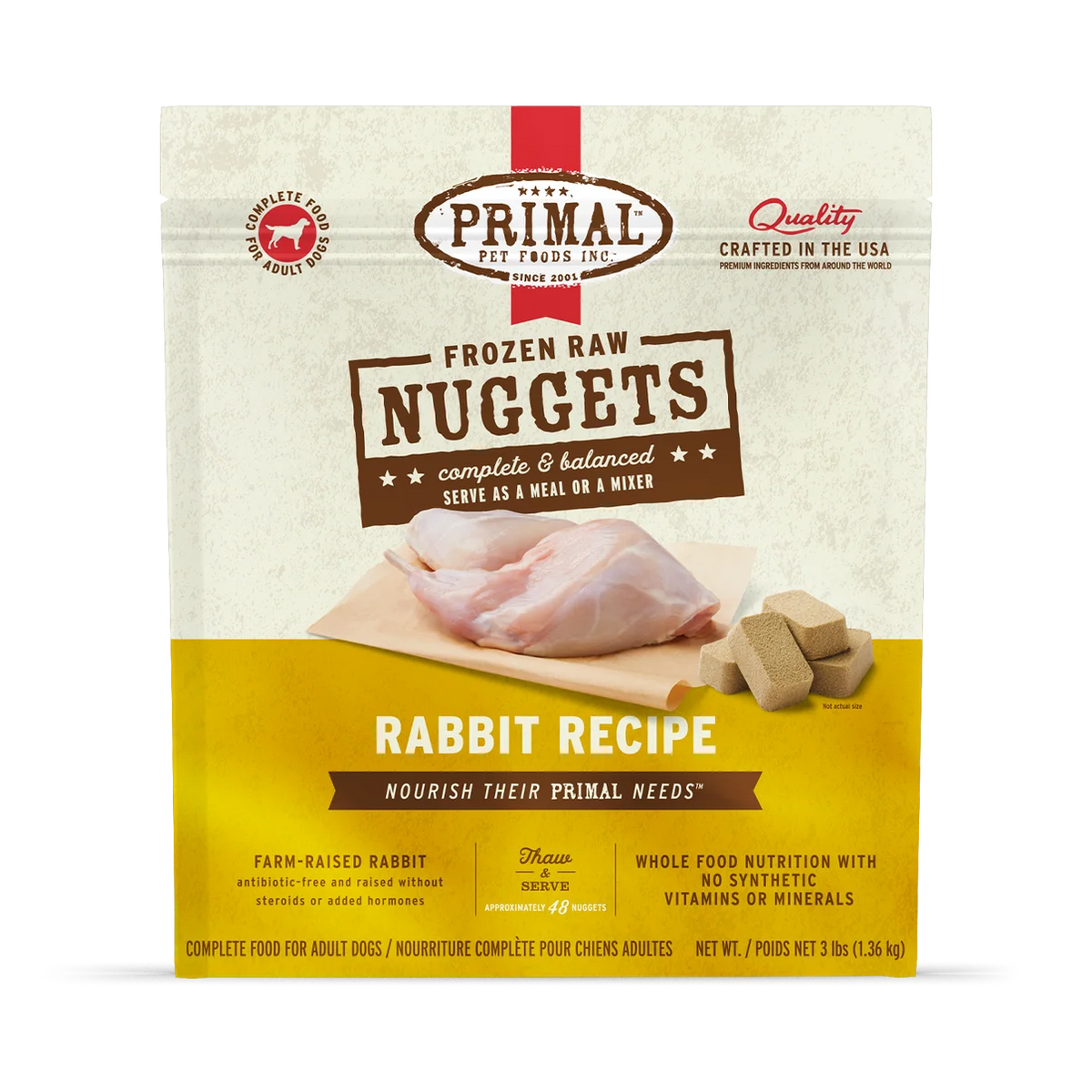 Primal Rabbit Nuggets for Dogs 3lb
