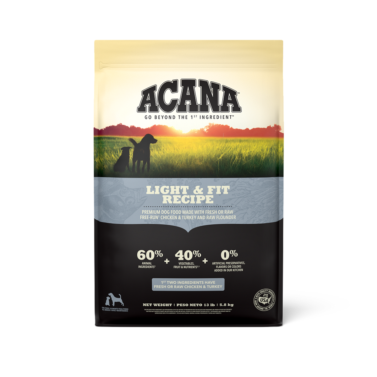 ACANA Light and Fit Dry Dog Food bag