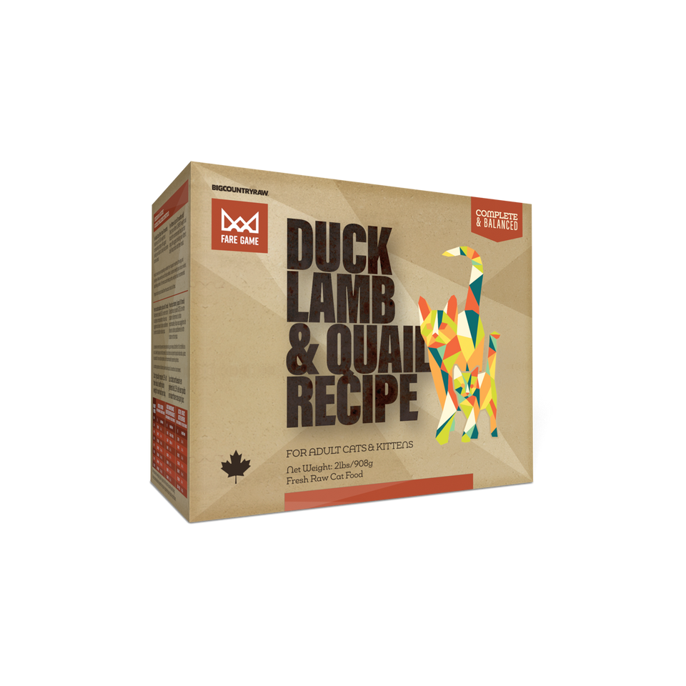 Big Country Raw Fare Game Duck, Lamb and Quail Recipe, 2-lb