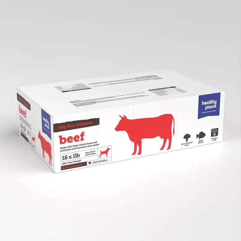 Healthy Paws Big Box Dinners Beef and Veg Raw Frozen Dog Food
