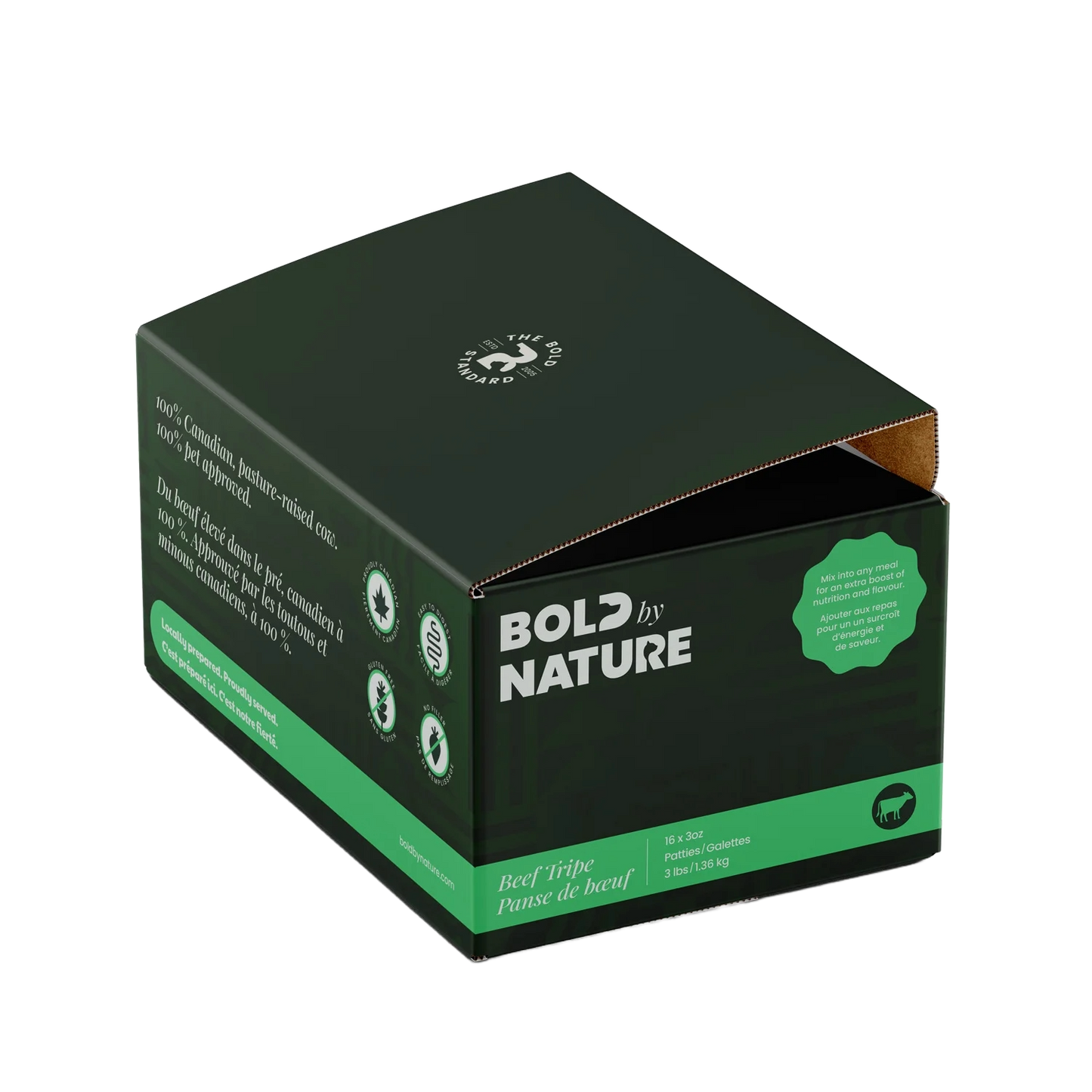 Bold by Nature Dog Beef Tripe Patties, 3-lb