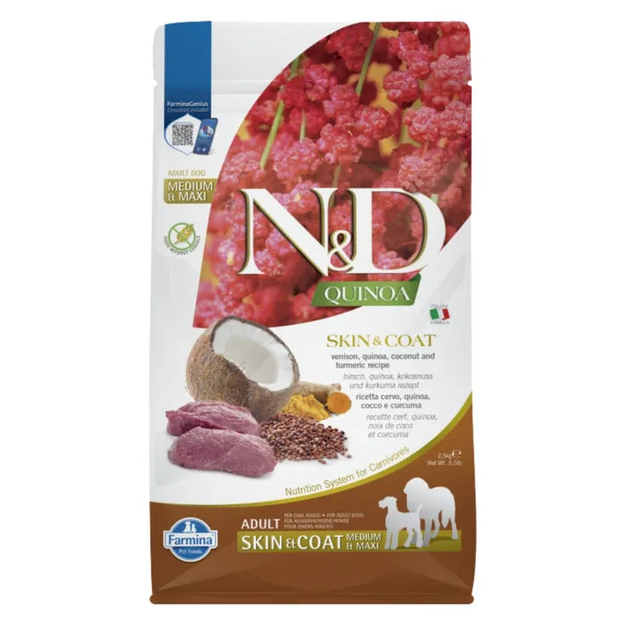 Farmina NandD Quinoa Skin and Coat Venison Adult