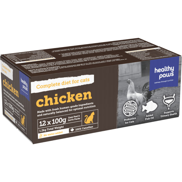 Healthy Paws Frozen Complete Dinner Chicken for Cats 1.2kg