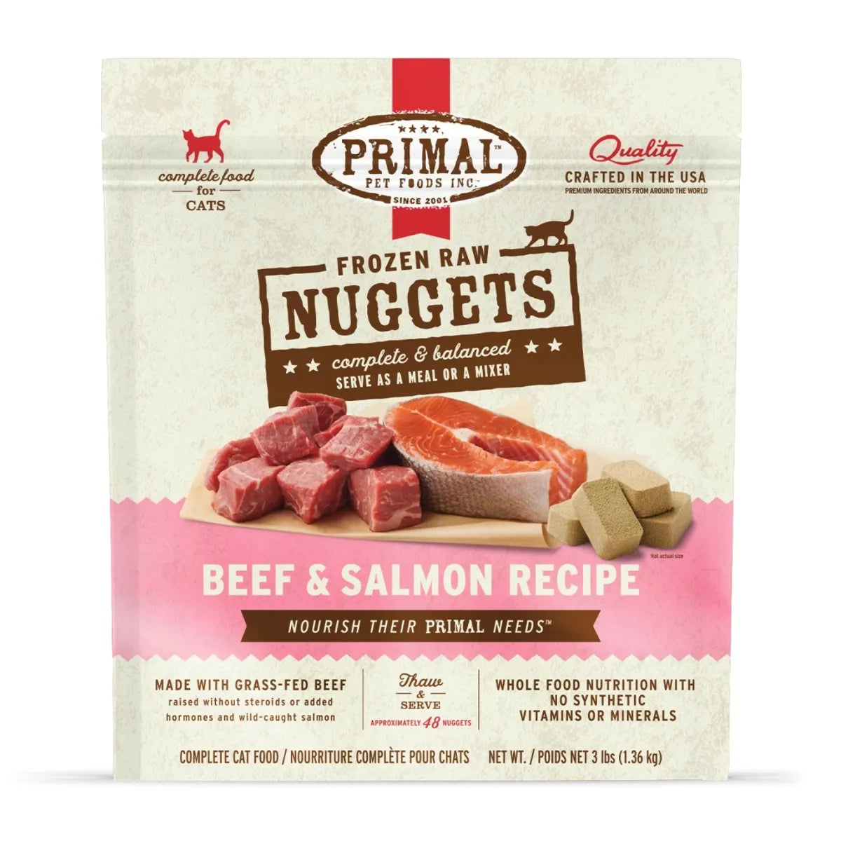 Primal Raw Nuggets Beef & Salmon 3lb