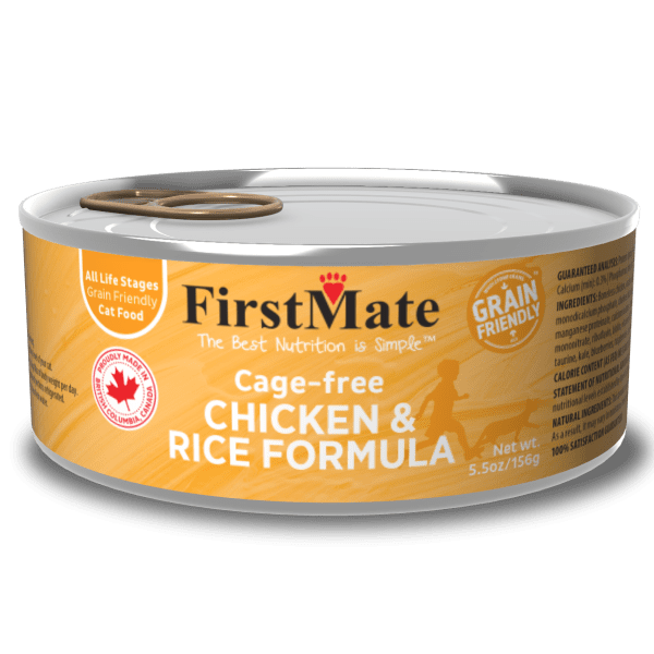 FirstMate Grain Friendly Chicken and Rice Wet Cat Food, 5.5-oz - 24 count