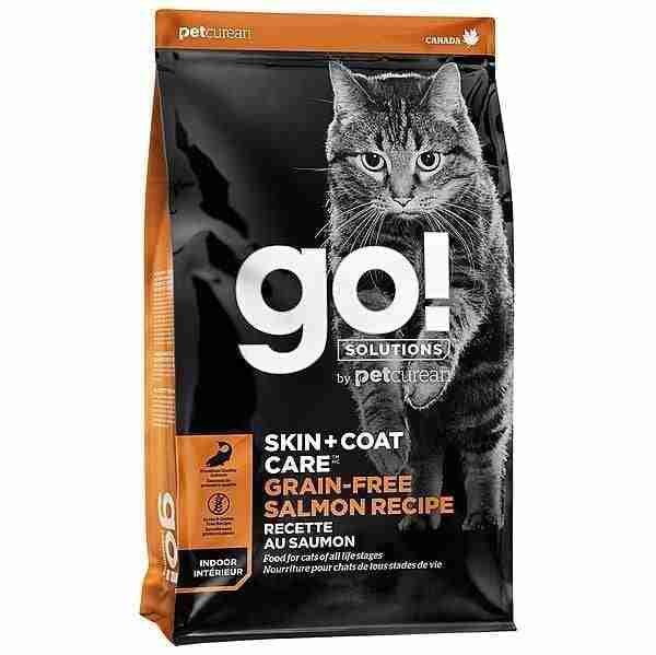 Go! Solutions Skin and Coat Care Salmon Grain-Free Dry Cat Food bag