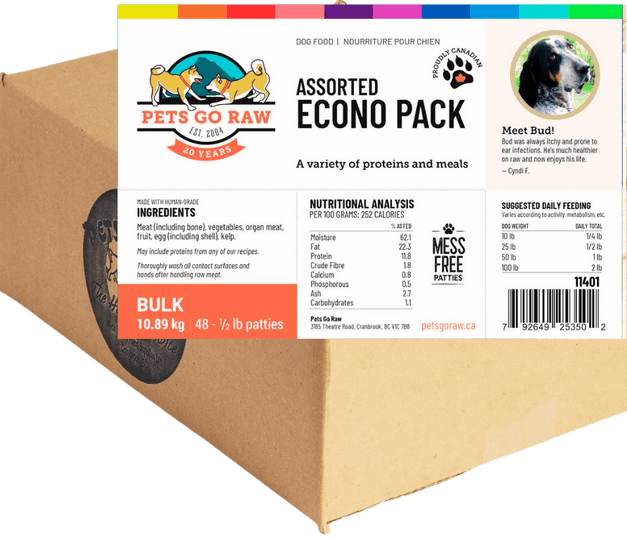 Pets Go Raw Econo Full Meal Raw Dog Food Patties