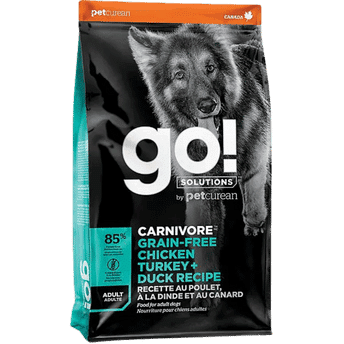 Go! Solutions Carnivore Chicken, Turkey and Duck Grain-Free Dry Dog Food bag