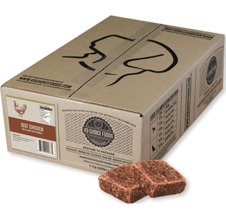 K9 Choice Foods Just Chicken Meat and Bone Formula Frozen Food, 20-lb