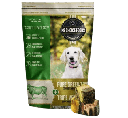 K9 Choice Foods Pure Green Tripe Frozen Dog Food, 3-lb