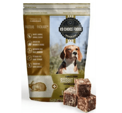 K9 Choice Foods Rabbit Plus Complete Cuisine Frozen Dog Food