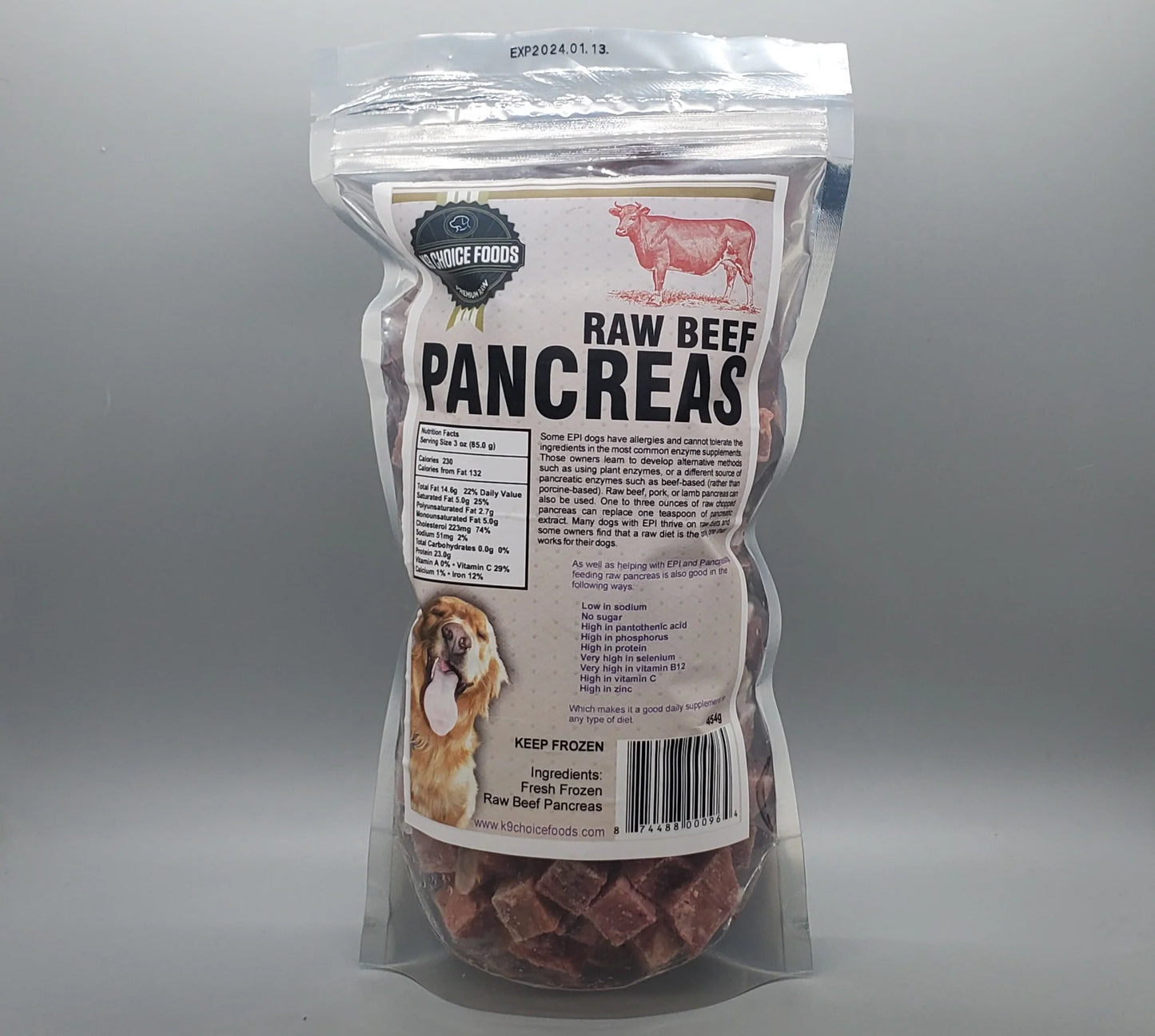 K9 Choice Beef Pancreas 1lb