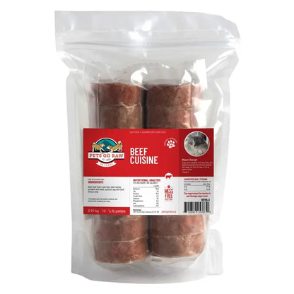Pets Go Raw Cat Beef Cuisine, 2lb