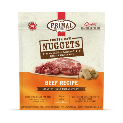 Primal Beef Nuggets for Dogs 3lb