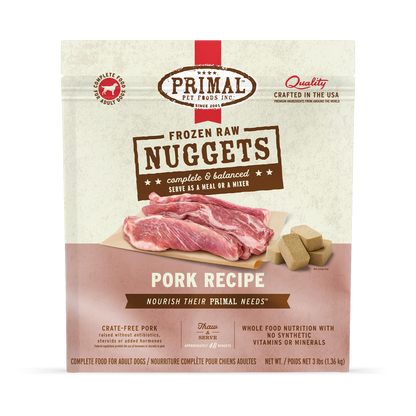 Primal Pork Nuggets for Dogs 3lb