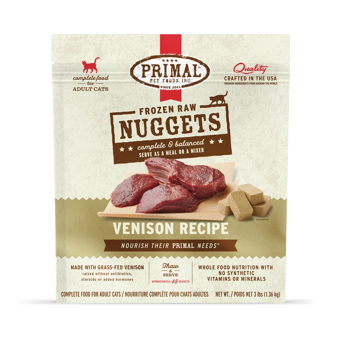 Primal Raw Nuggets Venison 3lb
