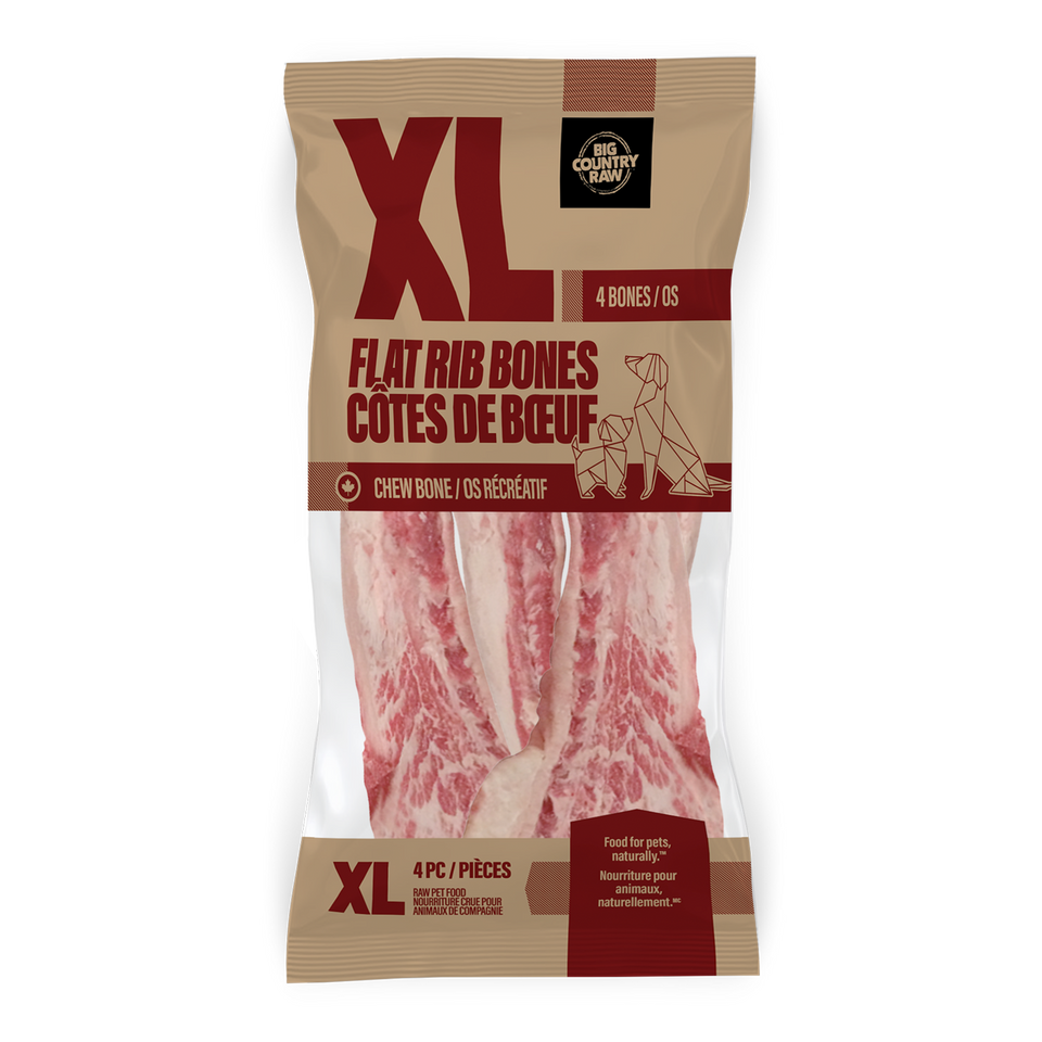 Big Country Raw XL Flat Rib Bone - 4 pieces