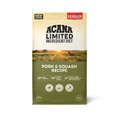 ACANA Singles Limited Ingredient Diet Pork and Squash Recipe Dry Dog Food bag