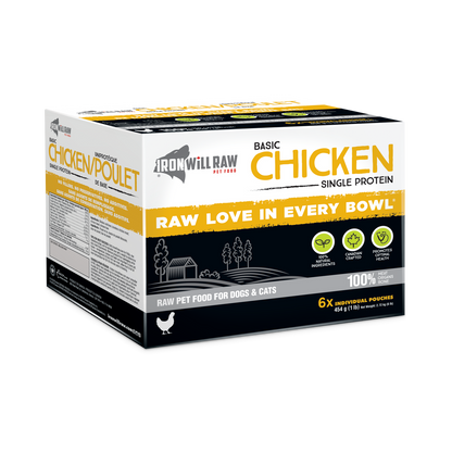 Iron Will Raw Chicken Single Protein, 6 x 1lb