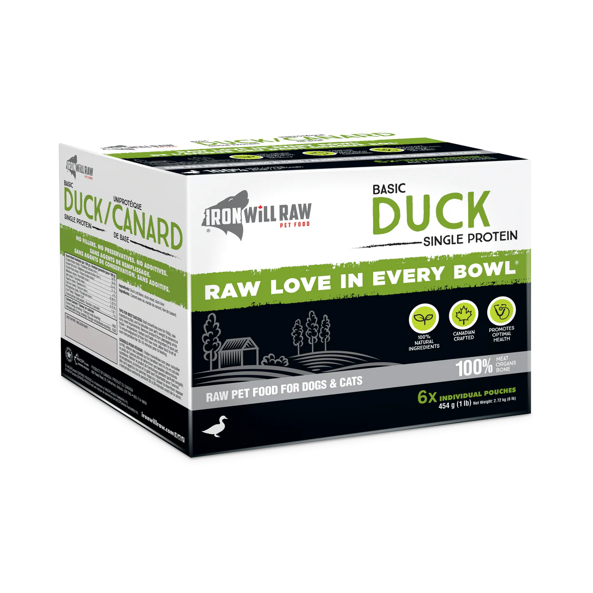 Iron Will Raw Duck Single Protein, 6 x 1 lb