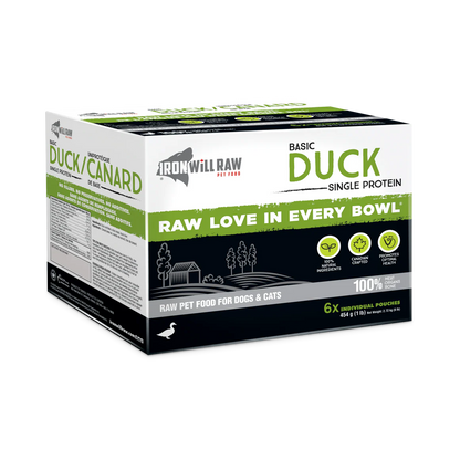 Iron Will Raw Duck Single Protein, 6 x 1 lb