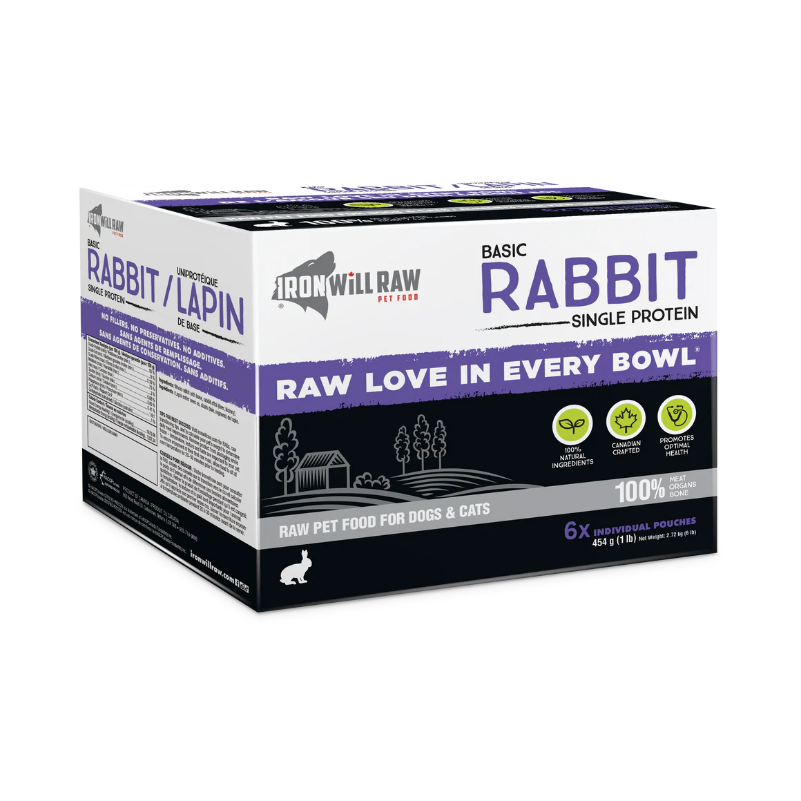 Iron Will Raw Rabbit Single Protein, 6 x 1lb