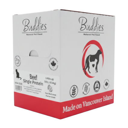 Buddies Cat Beef Single Protein 1/4lb - 10lb Box