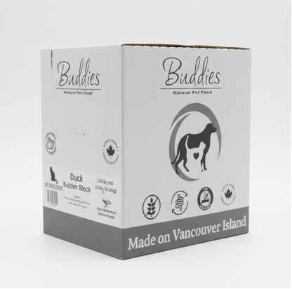 Buddies Cat Duck Butcher Block -1/4 lbs - Box 10LBS