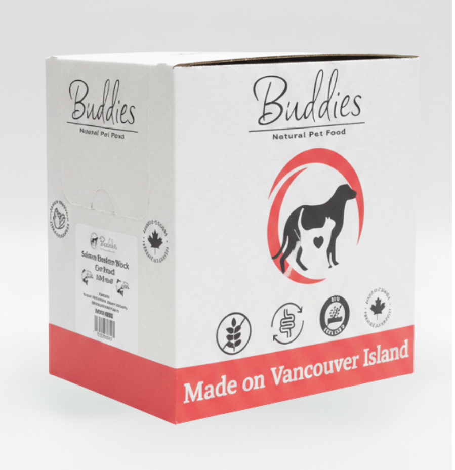 Buddies Cat Salmon Butcher Block 1/4lbs - Box 10LBS