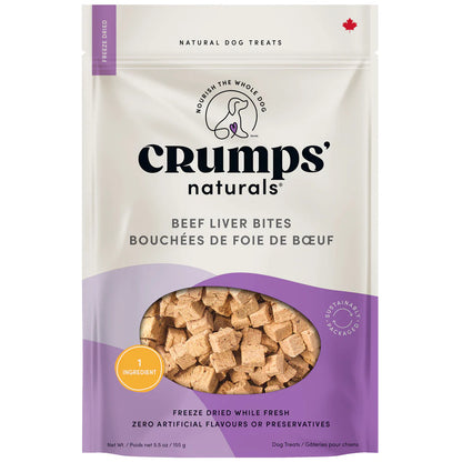 Crumps' Naturals Beef Liver Bites Dog Treats, 155-gram