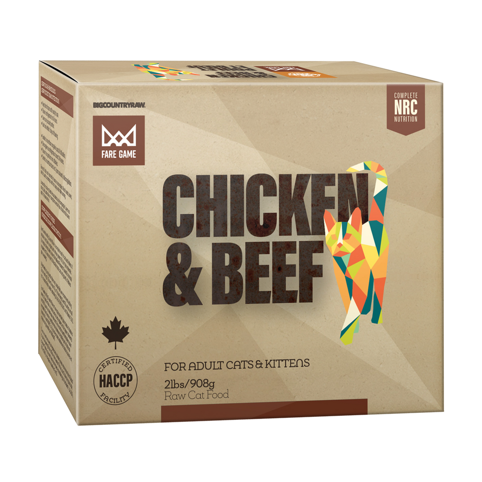 Big Country Raw Fare Game Chicken and Beef Frozen Cat Food, 2-lb