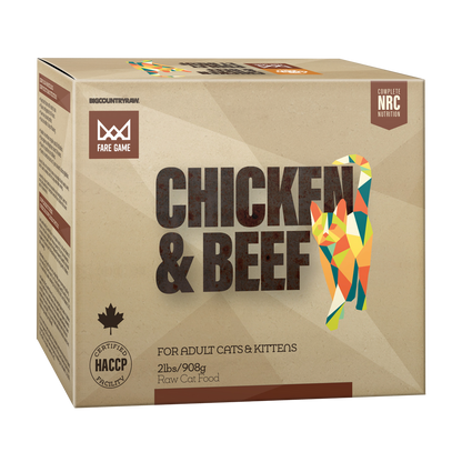Big Country Raw Fare Game Chicken and Beef Frozen Cat Food, 2-lb