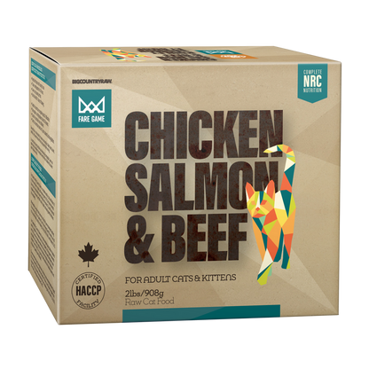 Big Country Raw Fare Game Chicken and Salmon with Beef Cat Food, 2-lb