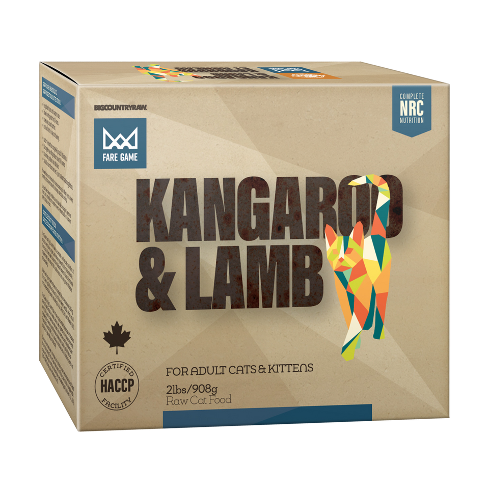 Big Country Raw Fare Game Kangaroo and Lamb Frozen Cat Food, 2-lb
