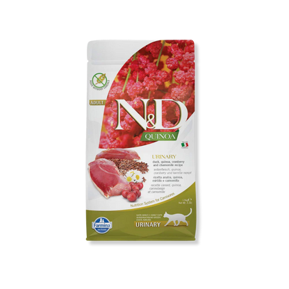 Farmina NandD Quinoa Urinary Duck Dry Cat Food bag