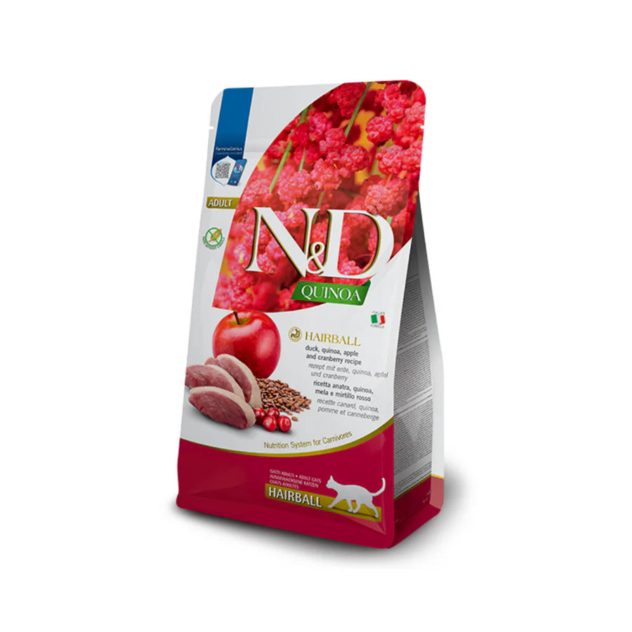 Farmina NandD Dry Cat Food Quinoa Hairball Control, 3.3-lb bag