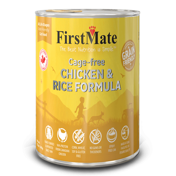 FirstMate Grain Friendly Chicken and Rice Wet Cat Food, 12.2-oz - 12 count