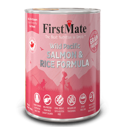 FirstMate Grain Friendly Wild Salmon and Rice Wet Cat Food, 12.2-oz - 12 count