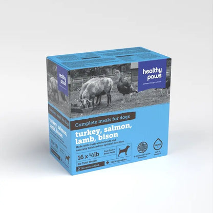 Healthy Paws Dinner Turkey/Lamb/Salmon/Bison 16 x 1/2LB