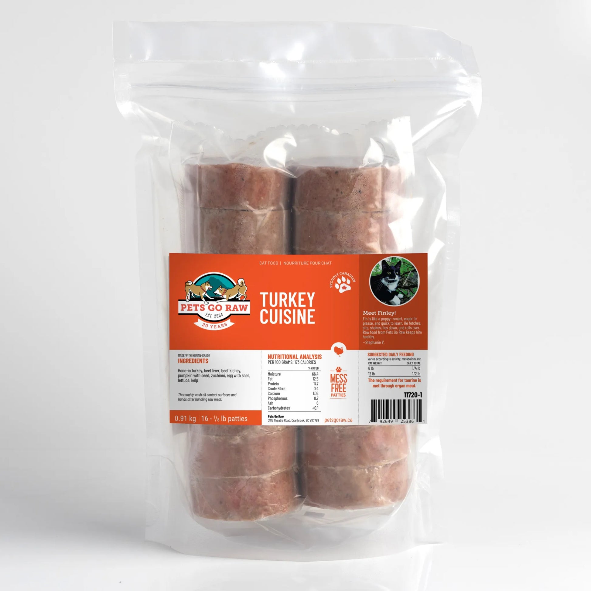 Pets Go Raw Cat Turkey Cuisine, 2lb