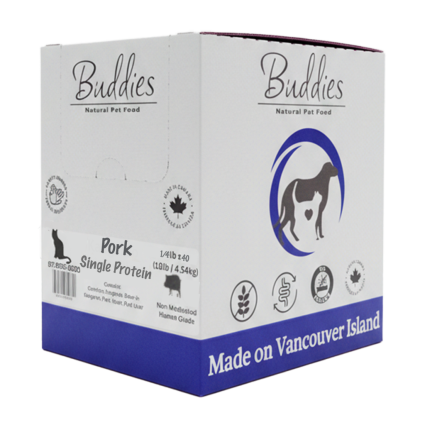 Buddies Cat Pork Single Protein 1/4lb - 10lb Box