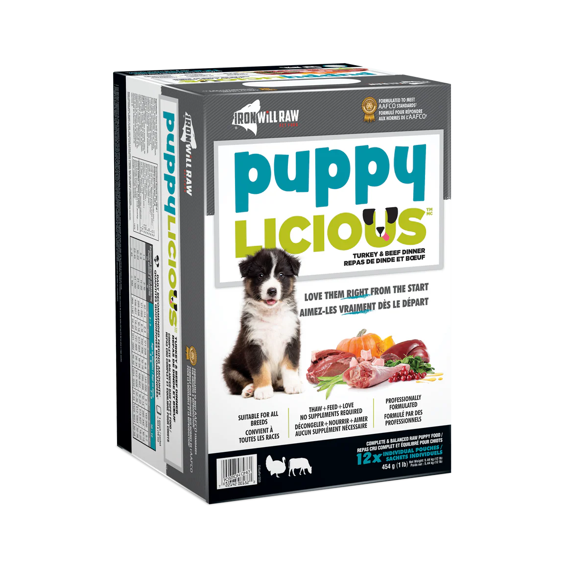 Iron Will Raw Puppylicious Turkey and Beef Dinner 12 x 1lb