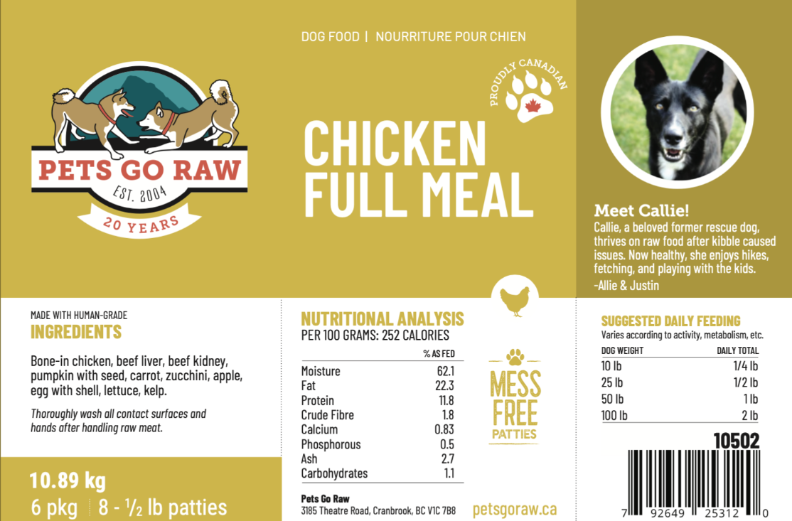 Pets Go Raw Chicken Full Meal