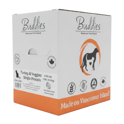 Buddies Cat Turkey Single Protein 1/4lb - 10lb Box