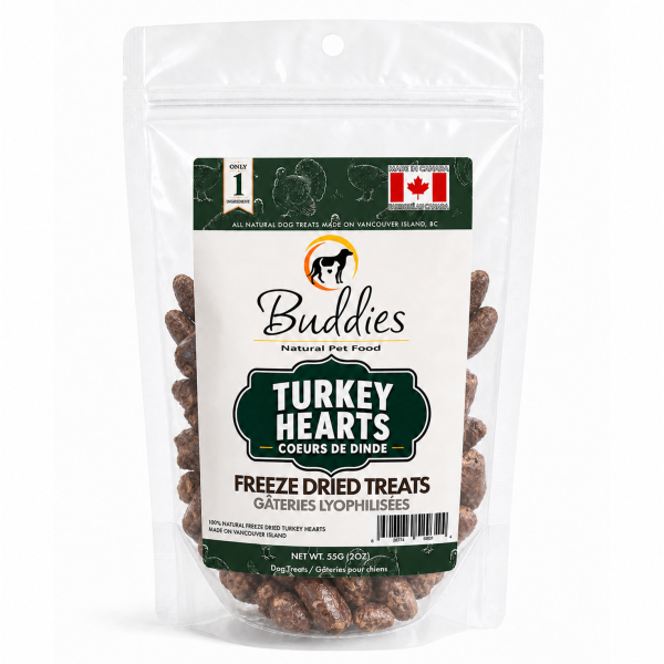 Buddies Freeze Dried Turkey Hearts, 55g