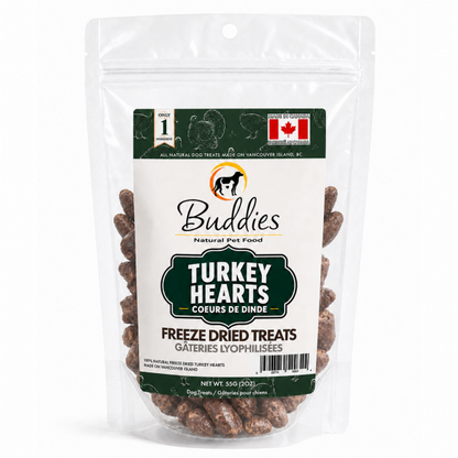 Buddies Freeze Dried Turkey Hearts, 55g