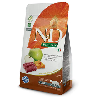 Farmina NandD Pumpkin Venison and Apple Dry Cat Food bag
